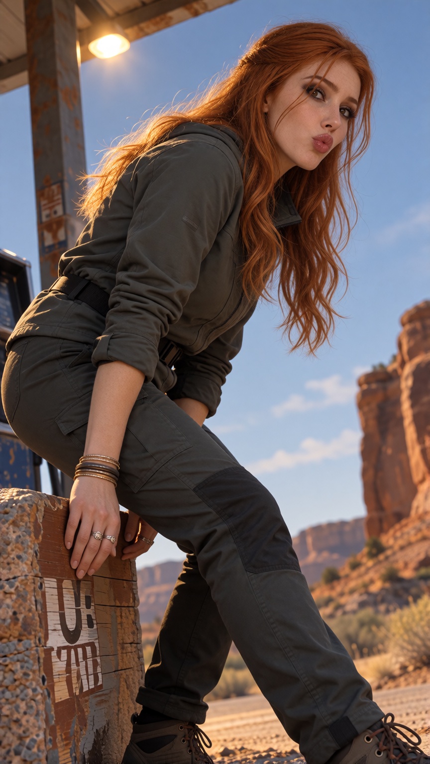 LanaX,  gently wavy copper-auburn hair. A 25-year-old woman,  positioned at the frame's center on Tensor.Art