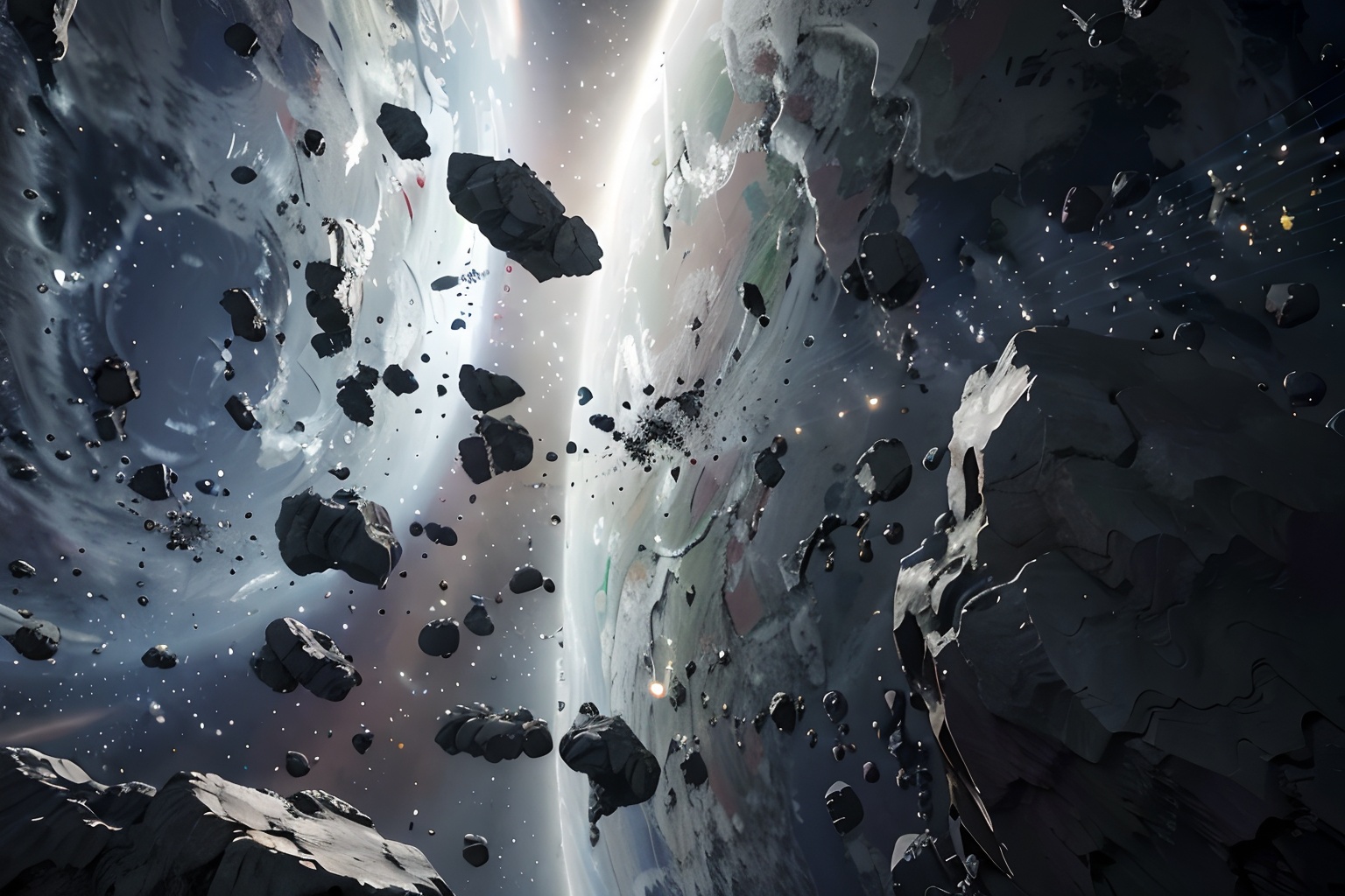 3d, realistic, highres, high quality, octane render, detailed, 4k wallpaper, sci-fi,eveonline, star citizen, cinematic light,(masterpiece), depth of field,  scenery, spacerock-scatter style, <lora:scatter rocks_20231128185243-000004:0.9>