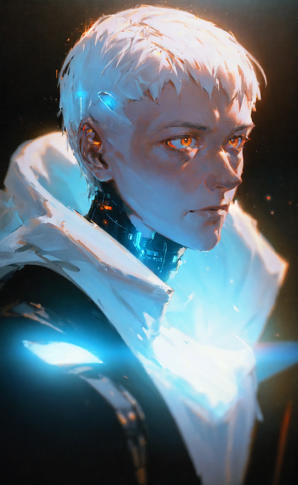 (editorial close-up portrait of cyber ghost),  hack,  code on Tensor.Art