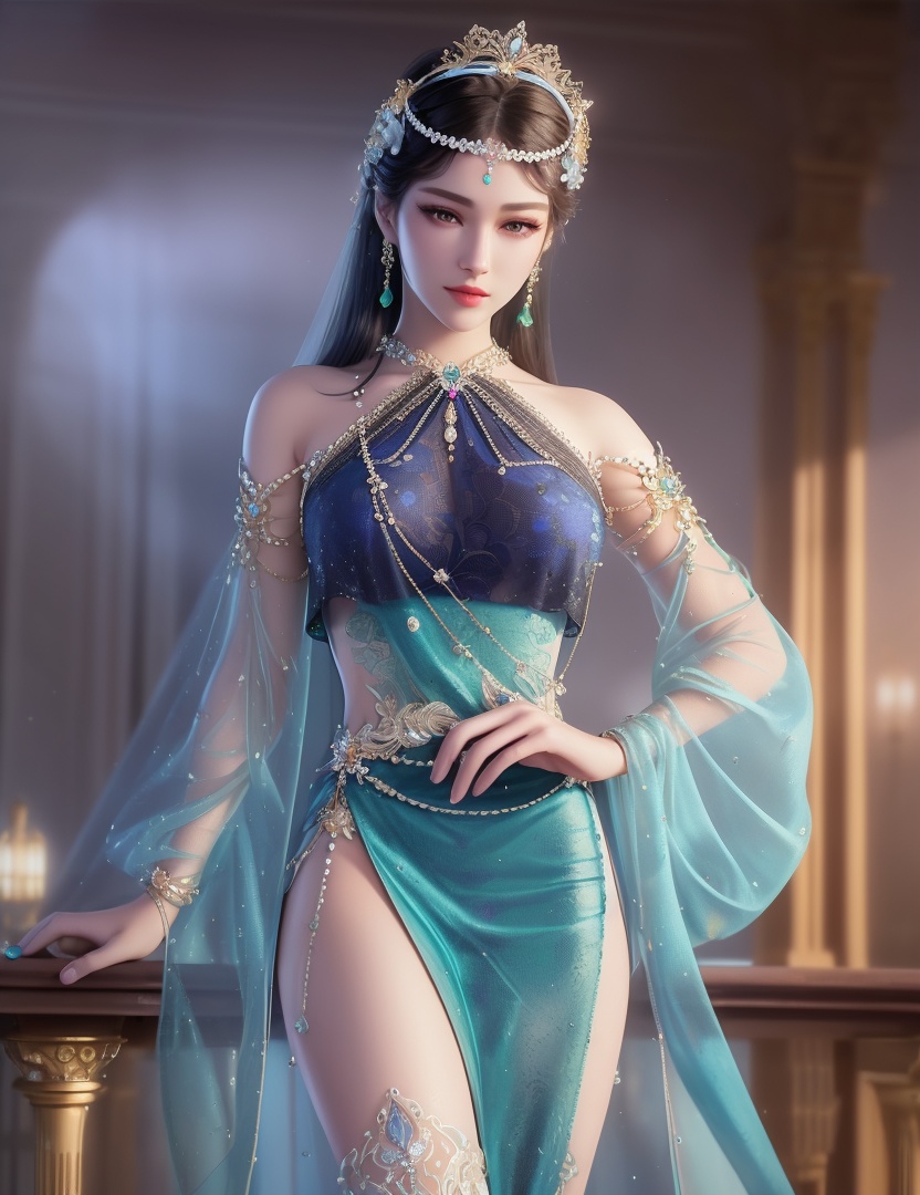 ultra realistic 8k cg, picture-perfect face, flawless, clean, masterpiece, professional artwork, famous artwork, cinematic lighting, cinematic bloom, perfect face, beautiful face, fantasy, dreamlike, unreal, science fiction,  beautiful clothes, lace, lace trim, lace-trimmed legwear,  (rich:1.4), prestige, luxury, jewelry, diamond, gold, pearl, gem, sapphire, ruby, emerald, intricate detail, delicate pattern, charming, alluring, seductive, erotic, enchanting, hair ornament, necklace, earrings, bracelet, armlet,halo((,1girl, pov,))(((,  1girl,  solo,looking at viewer, ))),(((1girl, solo, dress, jewelry)))<lora:DA_WhiteSnakeGreenSnake:0.7>