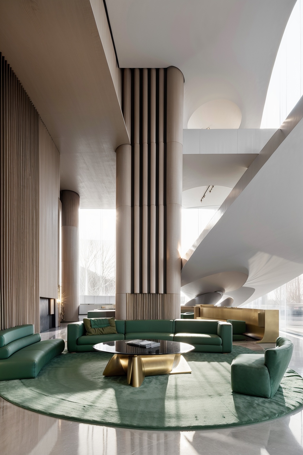 Green Gold Theme Hotel8K, HD, High Quality, High Resolution, Details, Realism, Masterpiece, Realism, Masterpiece