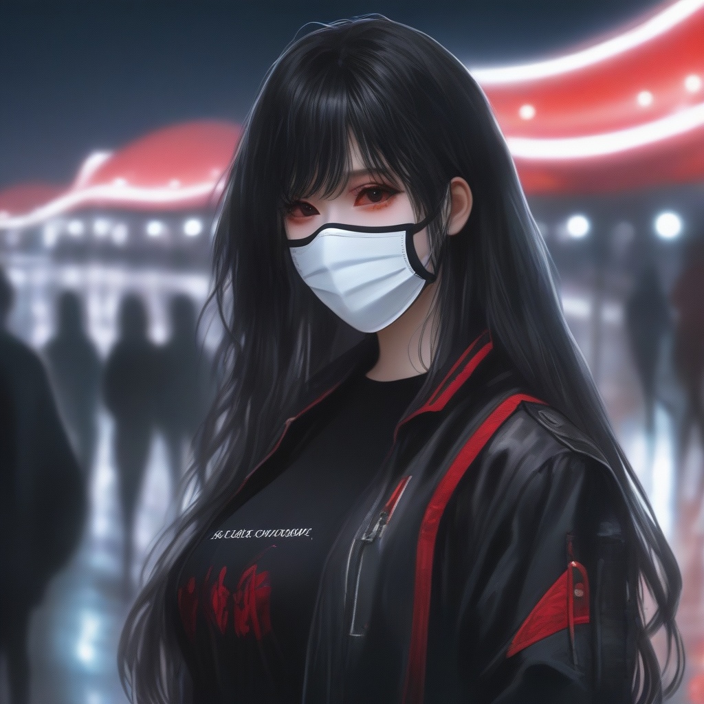 1girl,  solo,  black hair by 黑山羊 on Tensor.Art
