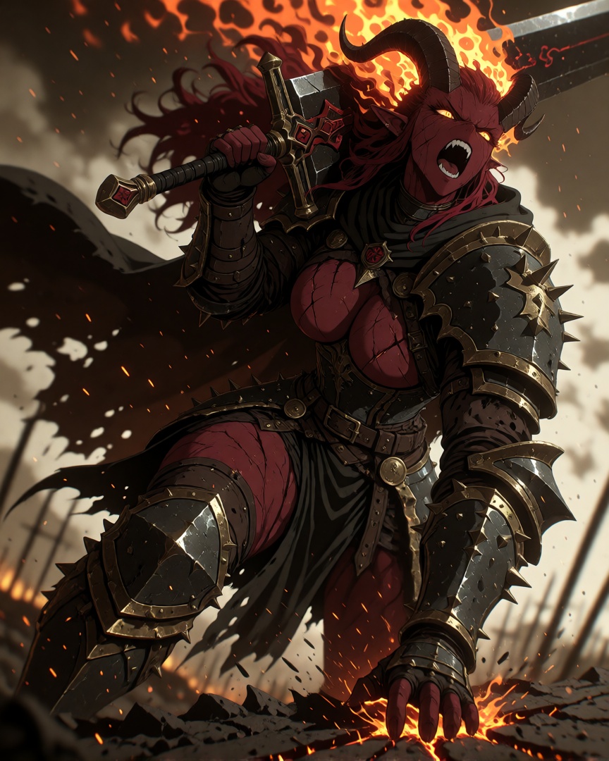1girl,  tiefling,  solo on Tensor.Art