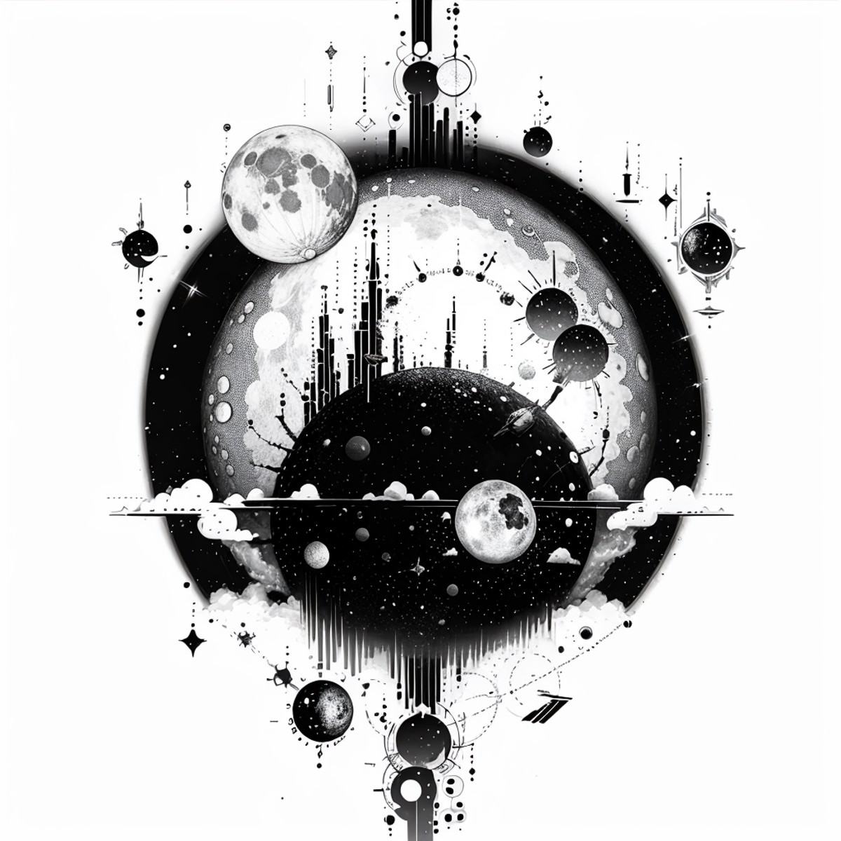 A moon in the style of b1nk on Tensor.Art