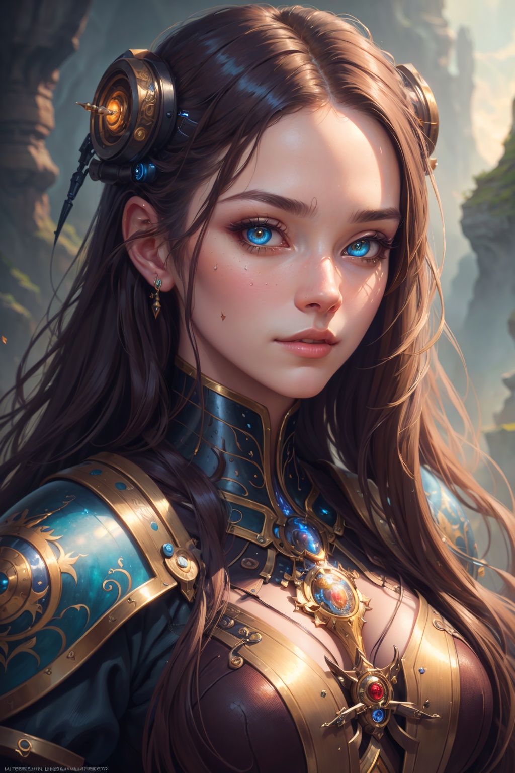 ((best quality)), ((masterpiece)), (detailed), close-up person, long hair, (fantasy art:1.3), cute cyborg girl, highly detailed face, beautiful artwork illustration, (portrait composition:1.3), (8k resolution:1.2)