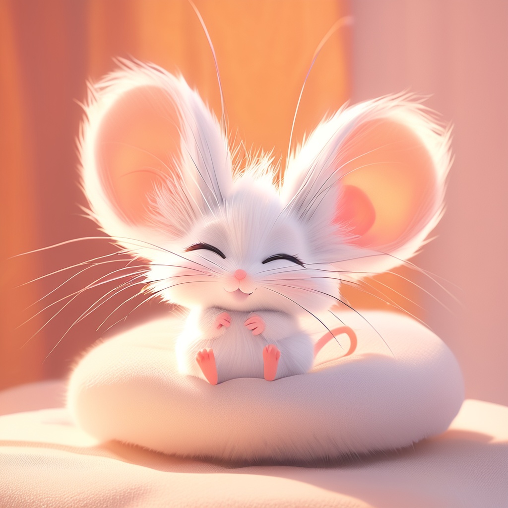 zishu, mouse, ^ ^, :3, whiskers, cute, cc-color-correction, mf-movie-filter, warm colors, whimsy and dramatic lighting, white fur, big mouse ears,<lora:zishu_xl_v2:0.8>