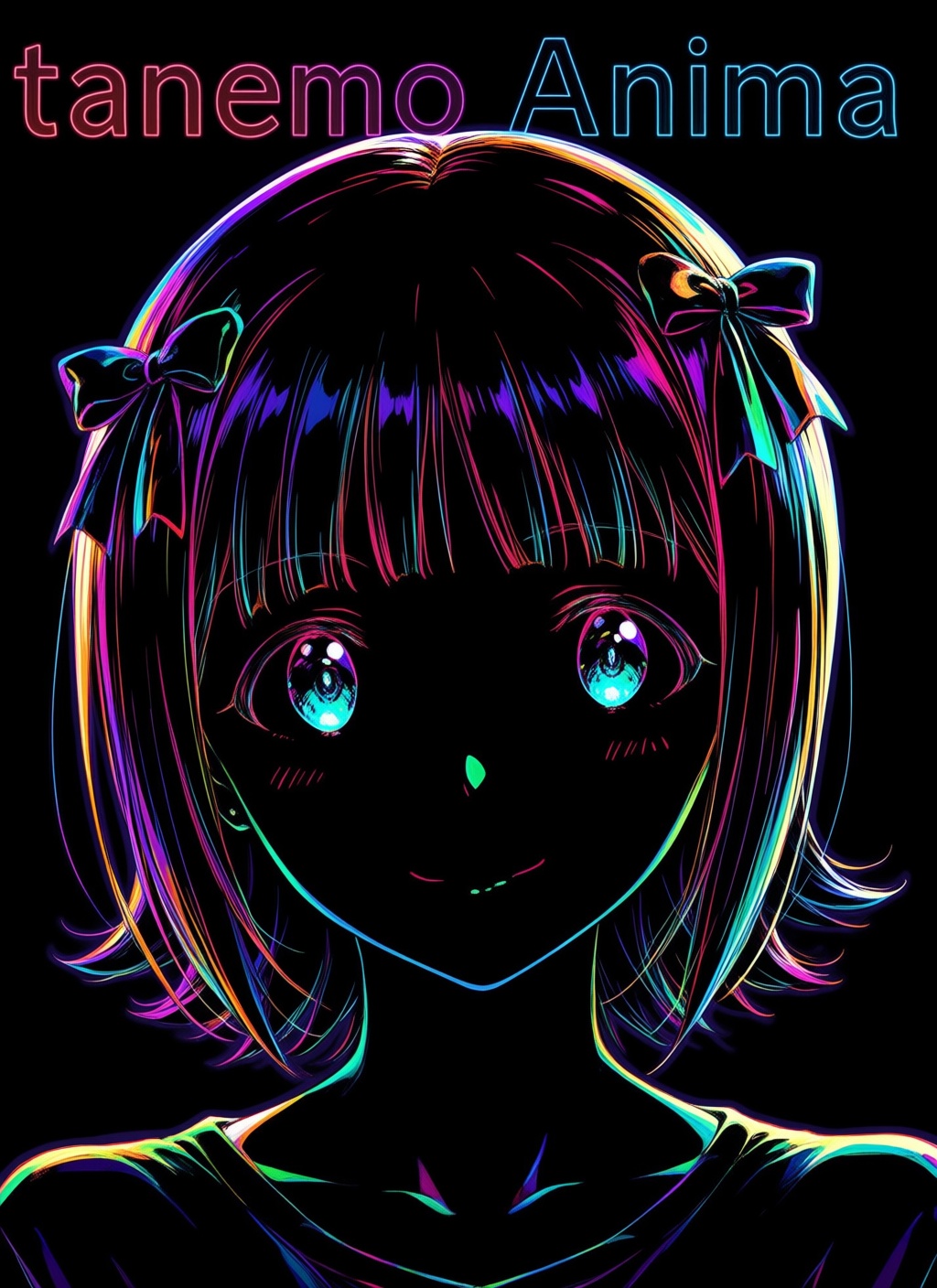 amami haruka,  limited palette,  black background on Tensor.Art