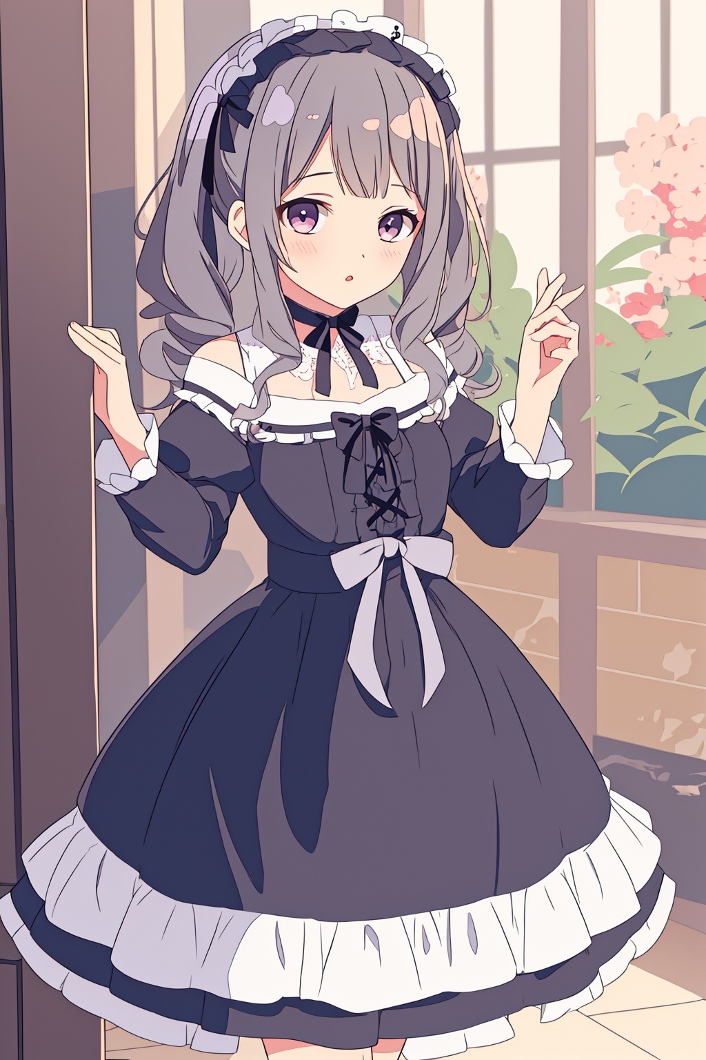 1girl,sweet lolita,from_side,full body,