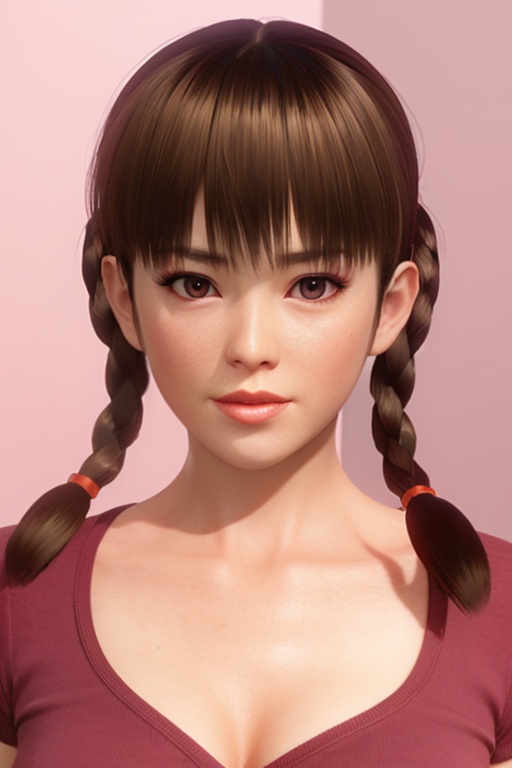 leifang,looking at viewer,realistic,simple background,portrait,1girl,solo,collarbone,long hair,closed mouth,pink background,Best quality,masterpiece,ultra high res,<lora:leifang2rface:0.7>,