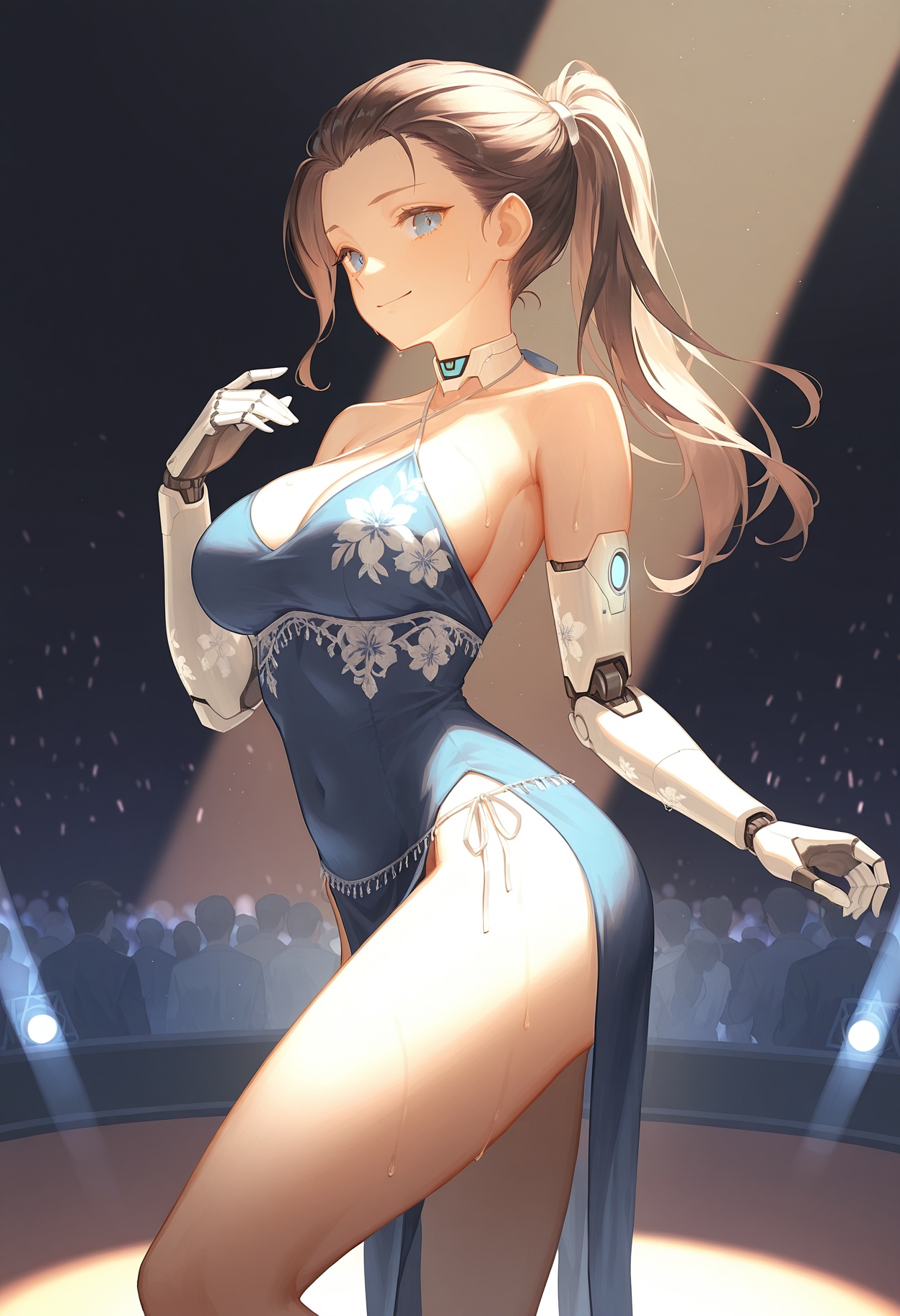 1girl,  dark brown hair,  blue eyes on Tensor.Art