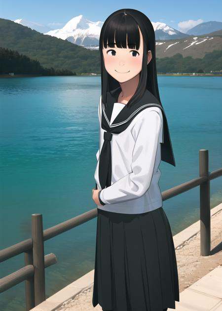 1girl,  medium hair,  black hair on Tensor.Art