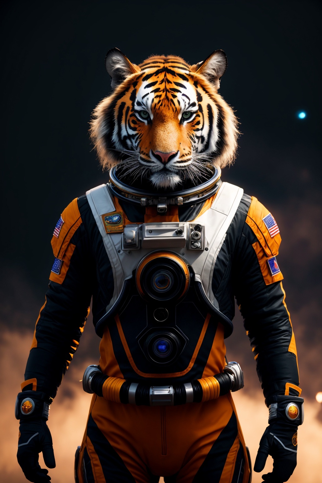 Realistic 8K raw photography,  full body view,  Majestic tiger prowling on Tensor.Art