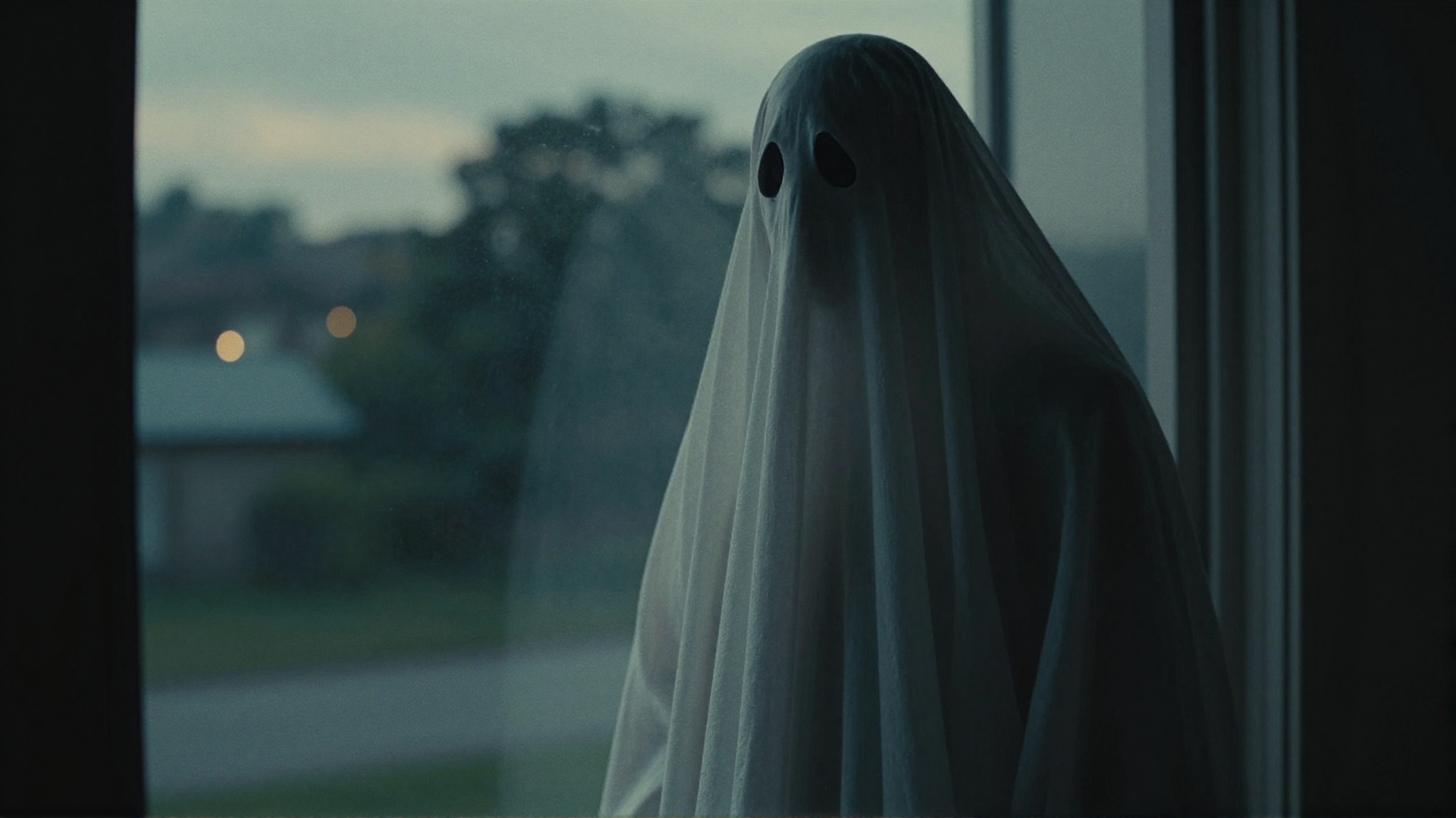 cinematic film still of daylight cinematic film style a ghost looking out a window at the afternoon,  perfect image,  perf...