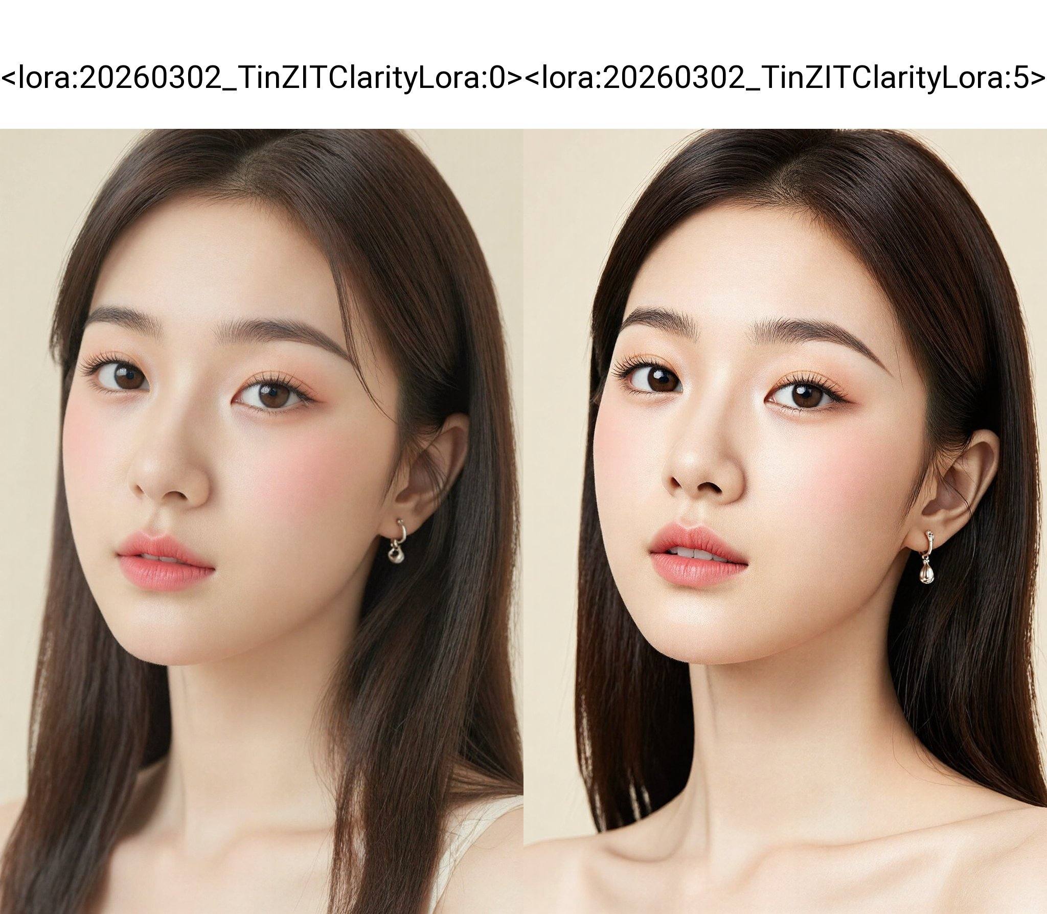 The image is a high-resolution photograph of an Asian woman taken close-up,  focusing on her face. The subject has smooth,...