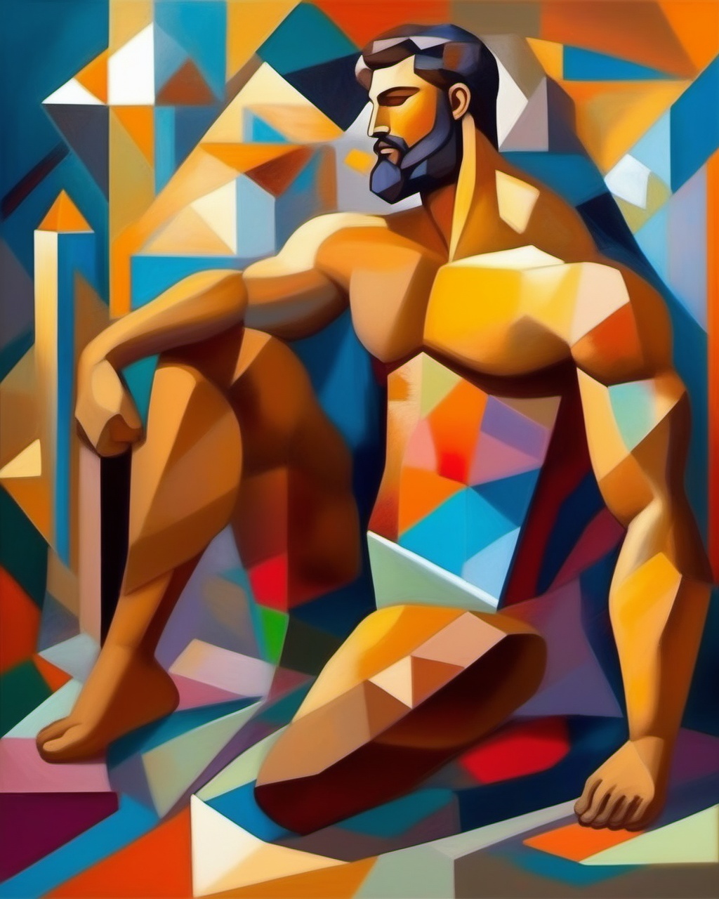 cubist artwork (furry:0.5),full_body,barefoot,thick body,(solo:1.1),fine image quality,facial details,masterpiece,Muscular Male,full_body,Best quality,masterpiece,ultra high res,detailed background,Surrealism,<lora:dongdongXL12241:-0.1>,<lora:圣诞元素大爆炸_ poakl christmas style_poaklSDXLchristmas-:0.1>,realistic style,fullbody,( god statues in the background),(dynamic posture:1.3),random posture,lying down, . geometric shapes, abstract, innovative, revolutionary