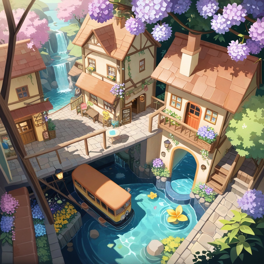 a detailed illustration of a vivid and cute a0b,  scenery,  outdoors on Tensor.Art