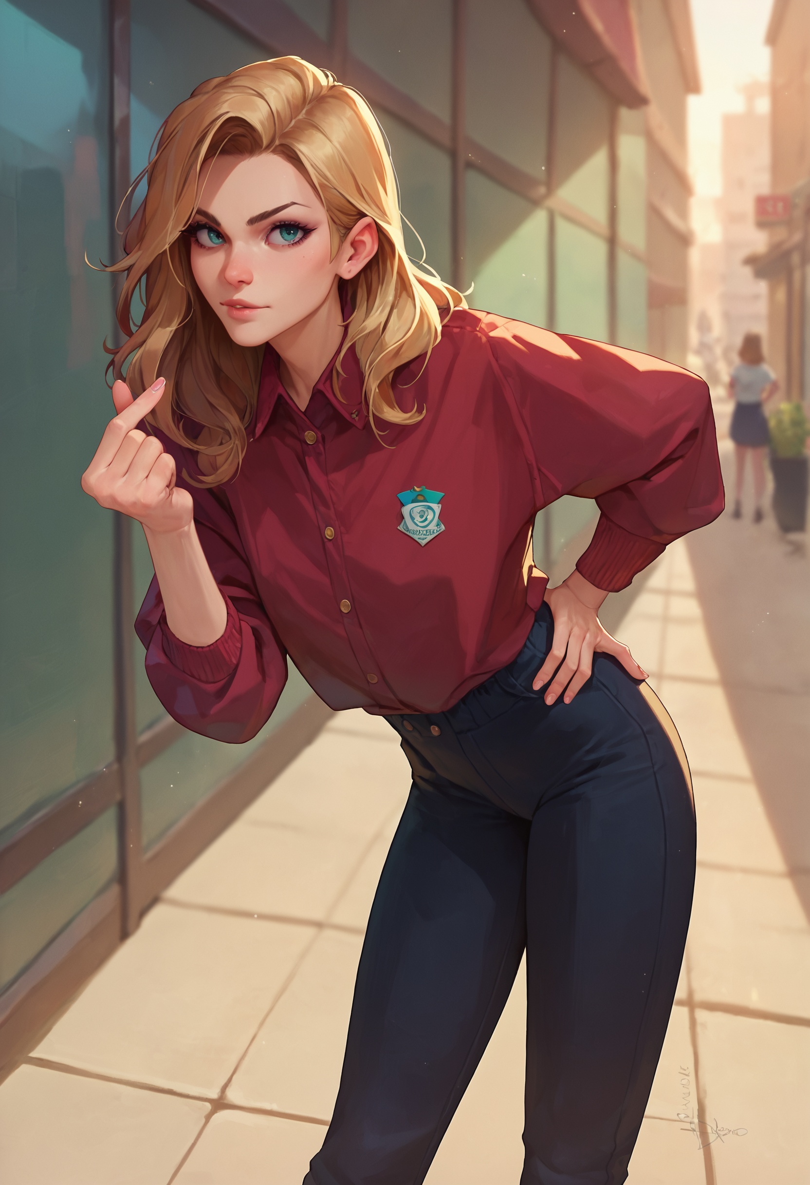 score_9_up score_8_up score_7_up,  1girl,  finger heart on Tensor.Art