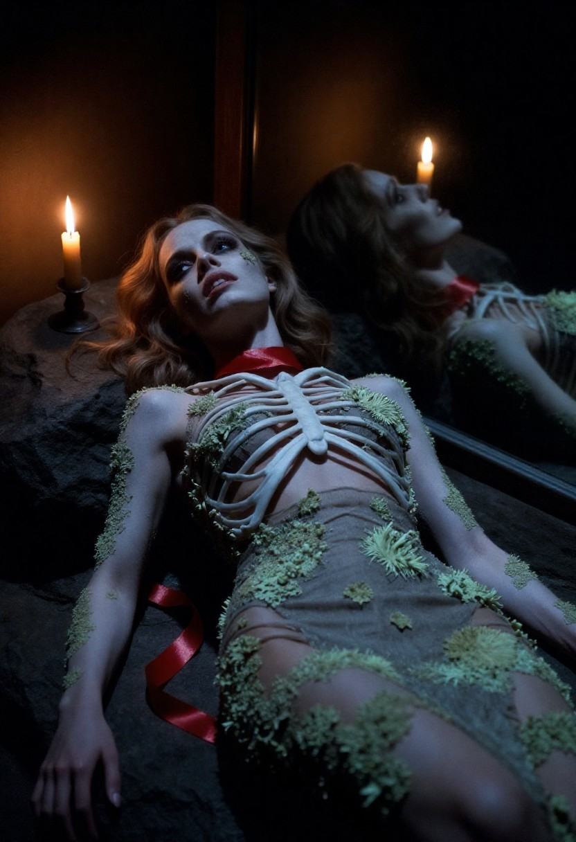 h0rr0rstyl3,  movie still from a 1970s horror scene,  Waist-up portrait on Tensor.Art