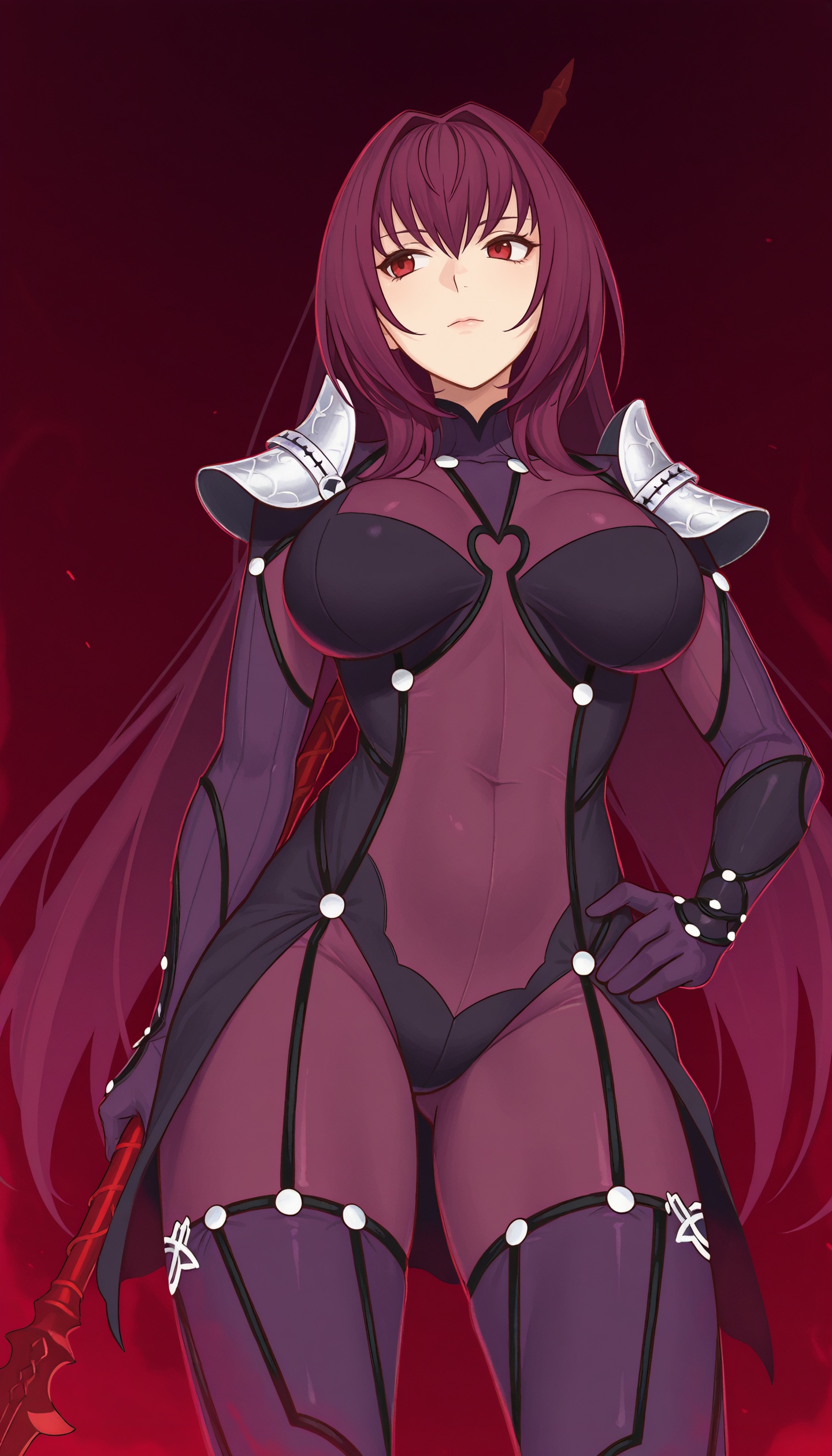 ((scathach fate)),  1girl,  black bodysuit on Tensor.Art