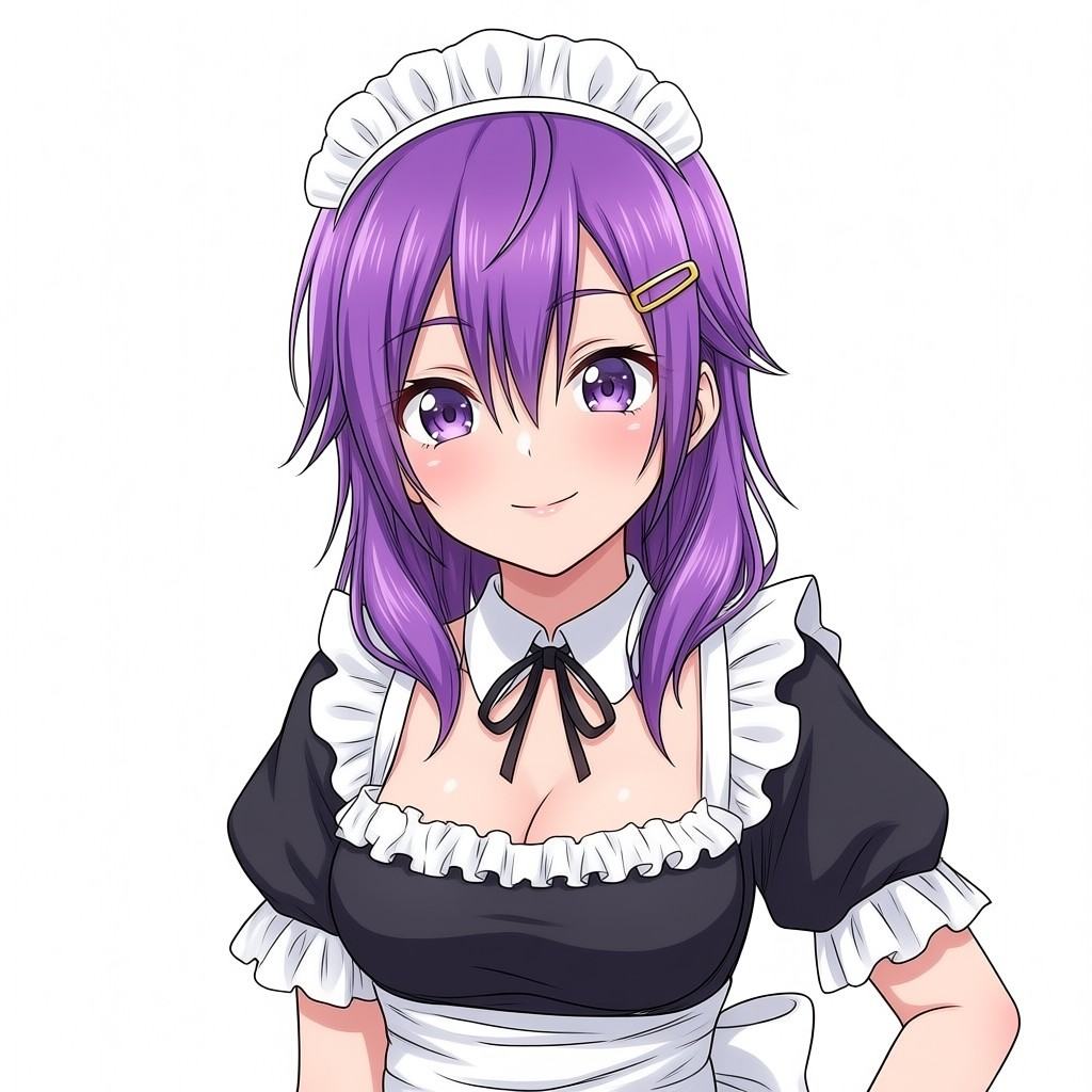 AsumiKominamiBWBGDR4,  purple eyes,  purple hair on Tensor.Art