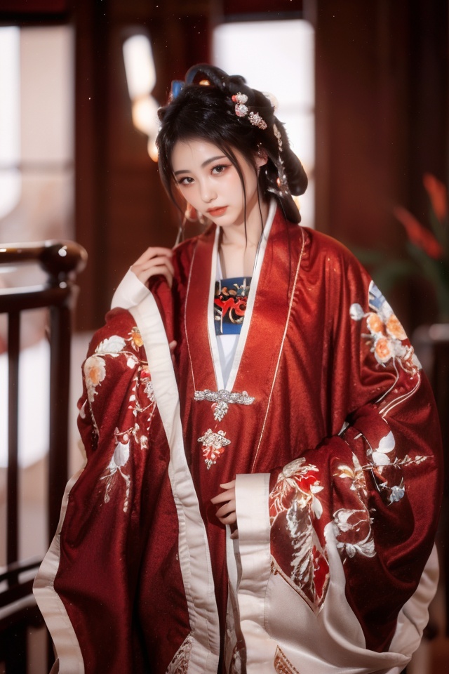 masterpiece,best quality,ultra high res,white background,<lora:aw13xin_lora:1>,chinese clothes,hair ornament,hair rings,hanfu,<lora:13honghanfu:1>,