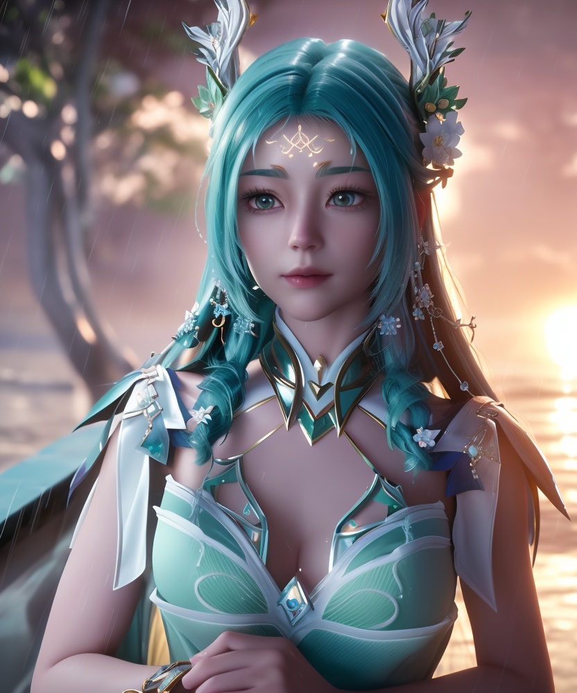 <lora:509-DA-神印王座-夜小泪:0.8>(,1girl, ,best quality, ),looking at viewer,  ,,ultra detailed 8k cg, ultra detailed background ,ultra realistic 8k cg,          cinematic lighting, cinematic bloom, (( , )),,  , unreal, science fiction,  luxury, jewelry, diamond, pearl, gem, sapphire, ruby, emerald, intricate detail, delicate pattern, charming, alluring, seductive, erotic, enchanting, hair ornament, necklace, earrings, bracelet, armlet,halo,masterpiece, (( , )),, realistic,science fiction,mole,   ,cherry blossoms,,(((Best quality, masterpiece, ultra high res, (photorealistic:1.4), raw photo, 1girl, ,rain, , sunlight, sunset, qianqiu wanxia,     )))  (cleavage), (),