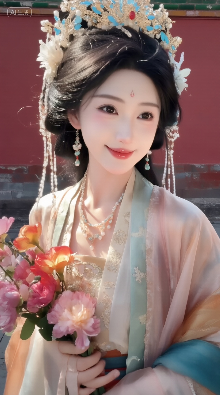 large breasts,  KXYY,  背景是故宫的红墙 on Tensor.Art
