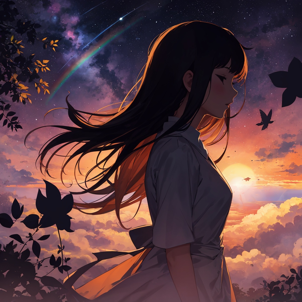 1girl,  flowers,  leaf on Tensor.Art