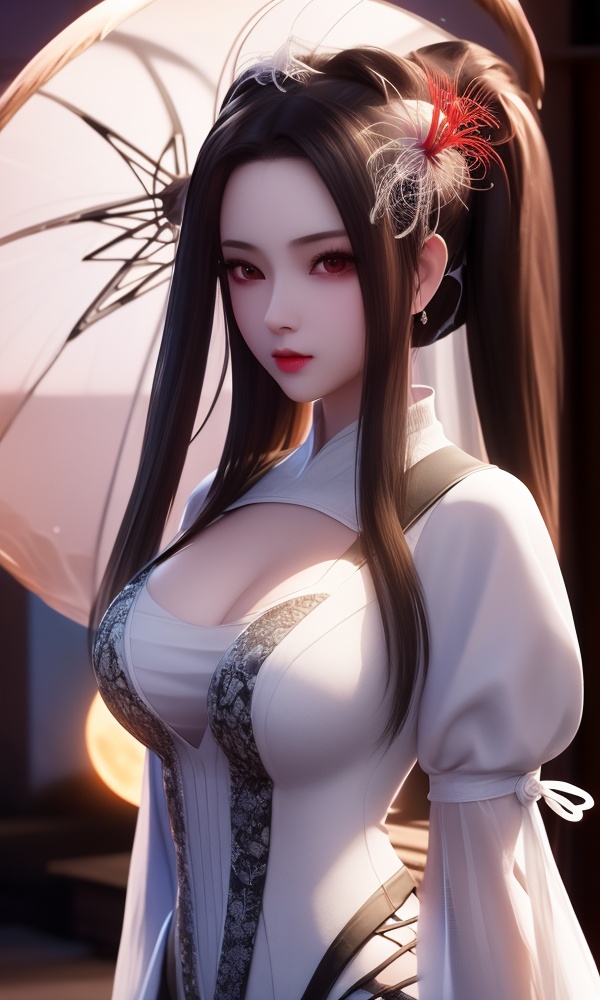 (,1girl, ,best quality, ),looking at viewer, <lora:411-DA-太一剑仙传-季师师:0.8> ,,ultra detailed background,ultra detailed background,ultra realistic 8k cg, ,masterpiece, (( , )),ultra realistic 8k cg, ,      ,spider lily,full moon (cleavage), (), 