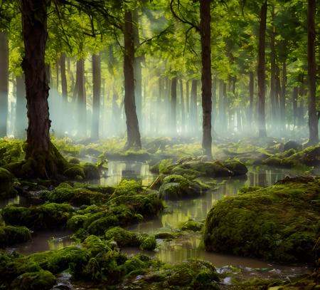 (masterpiece:1.2), (best quality,:1.2), 8k, HDR, ultra detailed, ((photorealistic)), professional light, cinematic lighting, fashion photography, ambient lighting, forest, moss, the, water, with, <lora:detail_slider_v4:3>, FanSwa, <lora:FantasySwamps-11:0.7>, ((perfect hands)), epiCPhoto