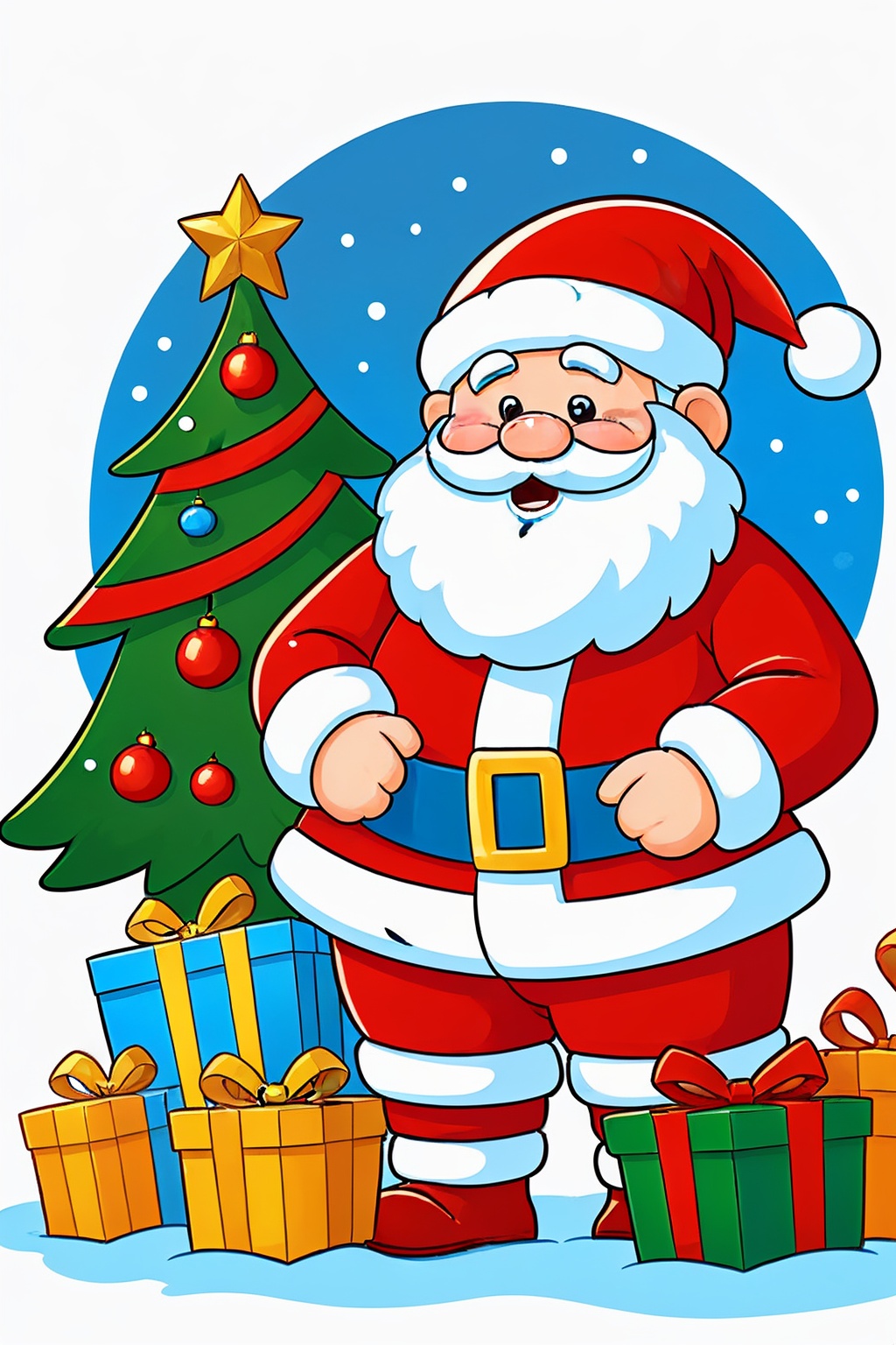 miluo_sdch, Christmas theme,In front of a simple white background stands a cute Santa Claus,.<lora:米洛丨圣诞插画sd1.5-v1.0:0.8>