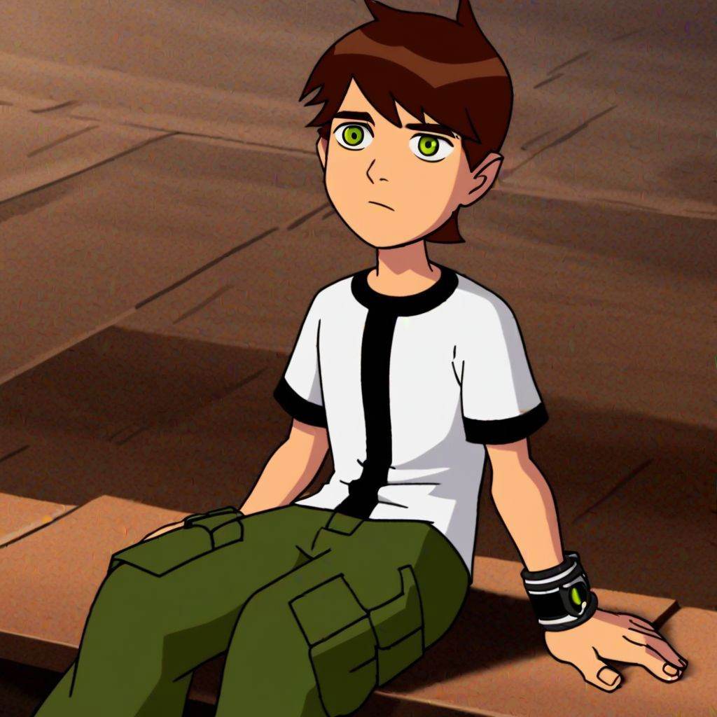 1boy ,  solo,  sitting on Tensor.Art