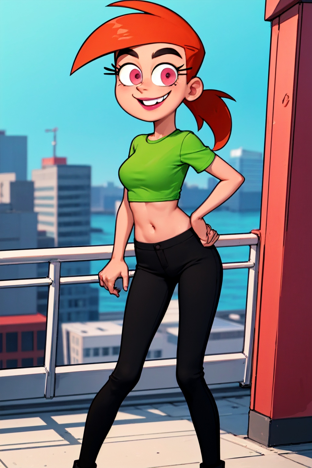 vicky,  ponytail,  orange hair on Tensor.Art
