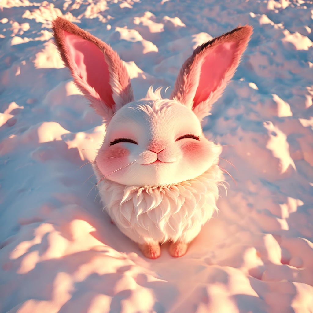maotu, rabbit, rabbit focus, soft lighting, white fur, whimsy and dramatic lighting, warm colors, mf-movie-filter, cc-color-correction, cute, whiskers, :3, ^ ^, light particles, sunlight, no humans, closed eyes, solo, blush, fluffy, full body, closed mouth, facing viewer, blurry, outdoors, happy, smile, day, from above,<lora:maotu_v1:0.8>,
