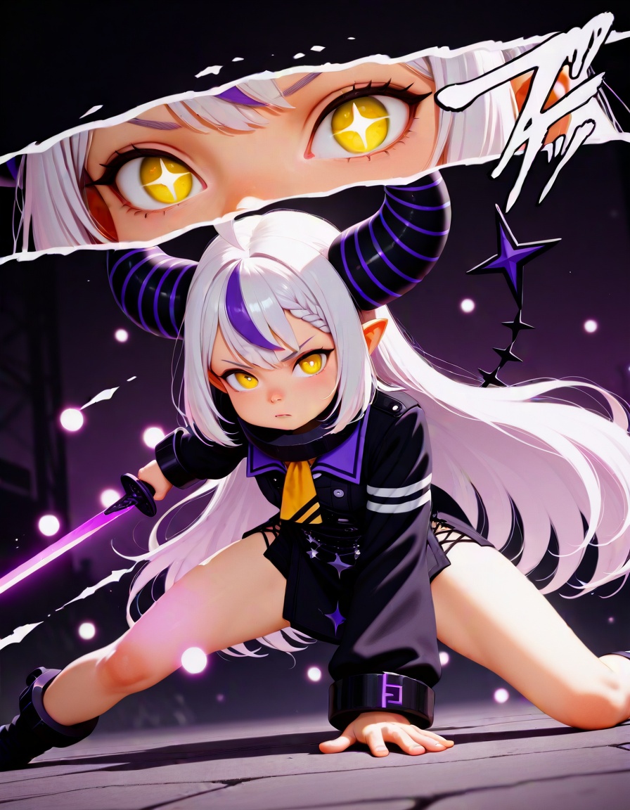 hand up,  holding,  holding weapon on Tensor.Art