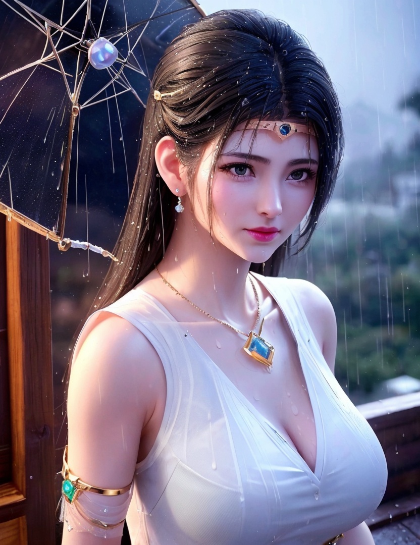 <lora:524-DA-大主宰-苏宣儿:0.8>(,1girl, ,best quality, ),looking at viewer, ,ultra detailed 8k cg, ultra detailed background,  ultra realistic 8k cg,          cinematic lighting, cinematic bloom, (( , )),,  , unreal, science fiction,  luxury, jewelry, diamond, pearl, gem, sapphire, ruby, emerald, intricate detail, delicate pattern, charming, alluring, seductive, erotic, enchanting, hair ornament, necklace, earrings, bracelet, armlet,halo,masterpiece, (( , )),,  ,cherry blossoms,(((, night,night sky,,  ultra high res, (photorealistic:1.4), raw photo, 1girl, , rain, sweat, ,wet, )))(( , ))   (cleavage), (),