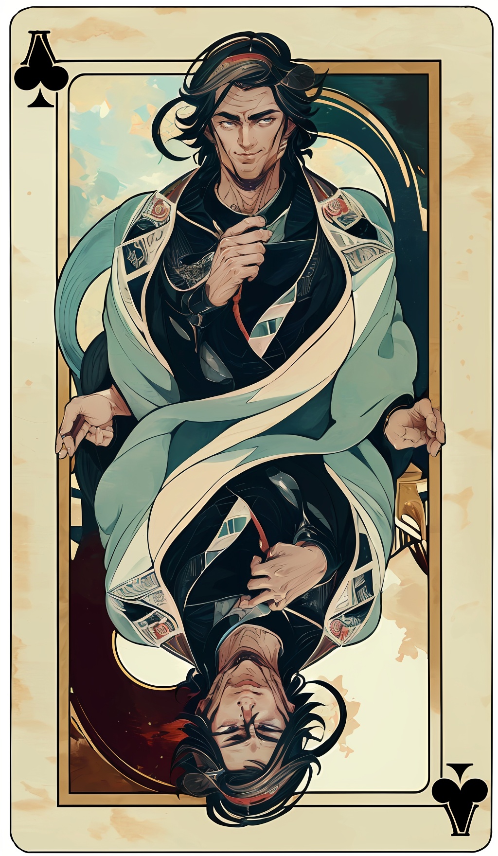 (high quality:1.4),(masterpiece:1.3),card, duel monster, no humans, male focus, 1boy, solo, card \(medium\),<lora:card:0.7>,