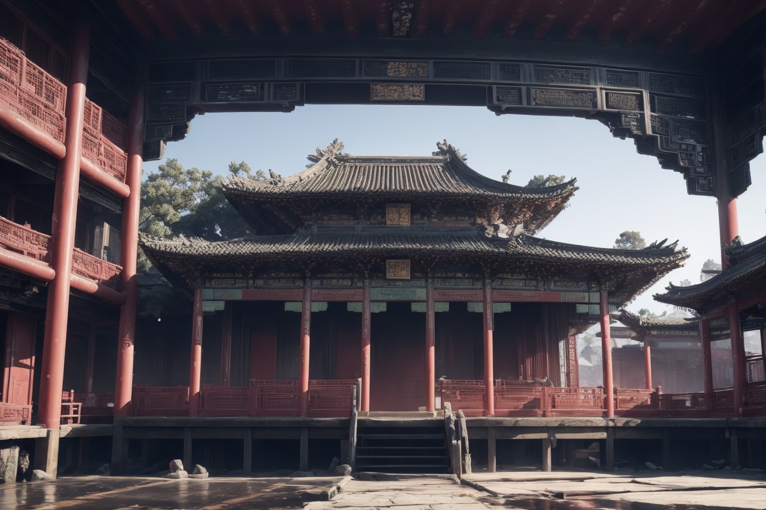 <lora:AgainGuofengStyle:1>,AgainGuofengStyle,east asian architecture,