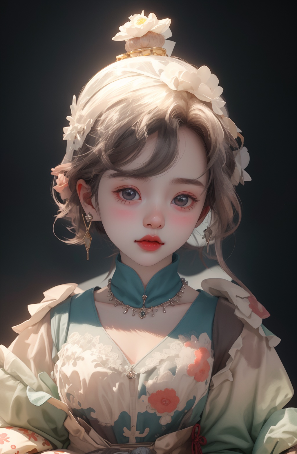Cute boy from the Dai ethnic group in China, various ornaments and silver ornaments, earrings, necklaces, various jewelry, chibi,, cute, kawaii, Bauhaus, colorful, plastic, transparent, product design, jelly glow, sophisticated machinery Widgets,3D toys, digital art, translucent plastic bubblegum, closeups, 3d, super detailed, C4D, octane rendering, Blender, HD, full body, clean bright backgrounds,<lora:Victoria_维多利亚:1>,