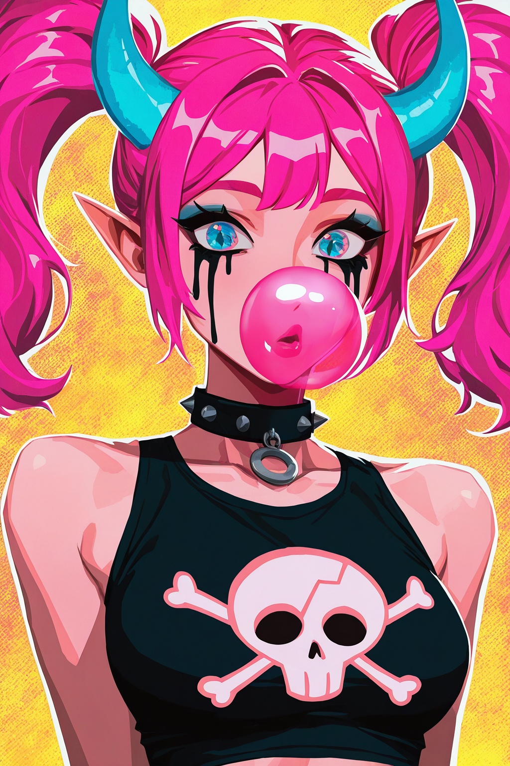 le09,  1girl,  bright bubblegum pink hair in twin tails on Tensor.Art