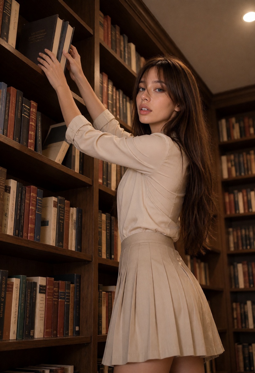 KiaraX,  long dark brown hair worn loose in soft natural waves with a center part,  curtain bangs on Tensor.Art