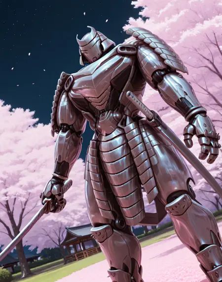 Silver Samurai,  robot,  armor on Tensor.Art
