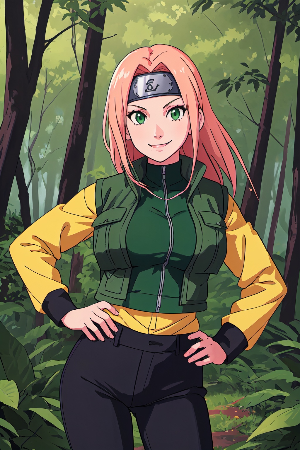 solo,  1girl,  forehead protector on Tensor.Art