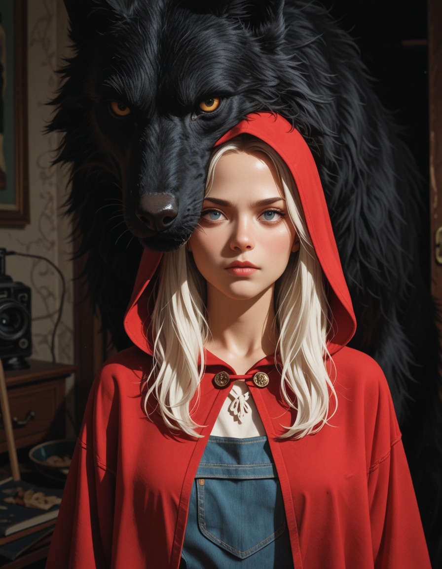 surreal,  mystery,  angry wolf on Tensor.Art