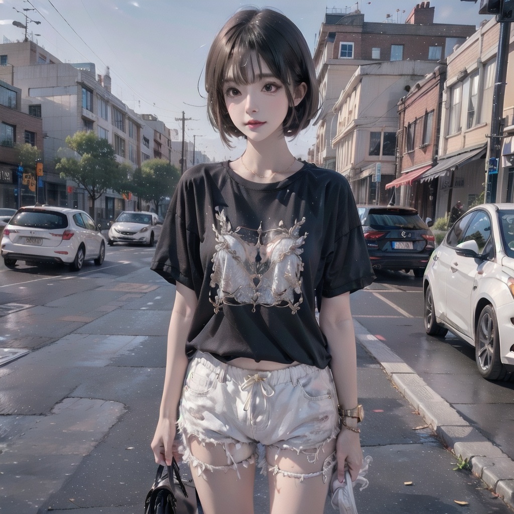 , 1girl, Shorts
