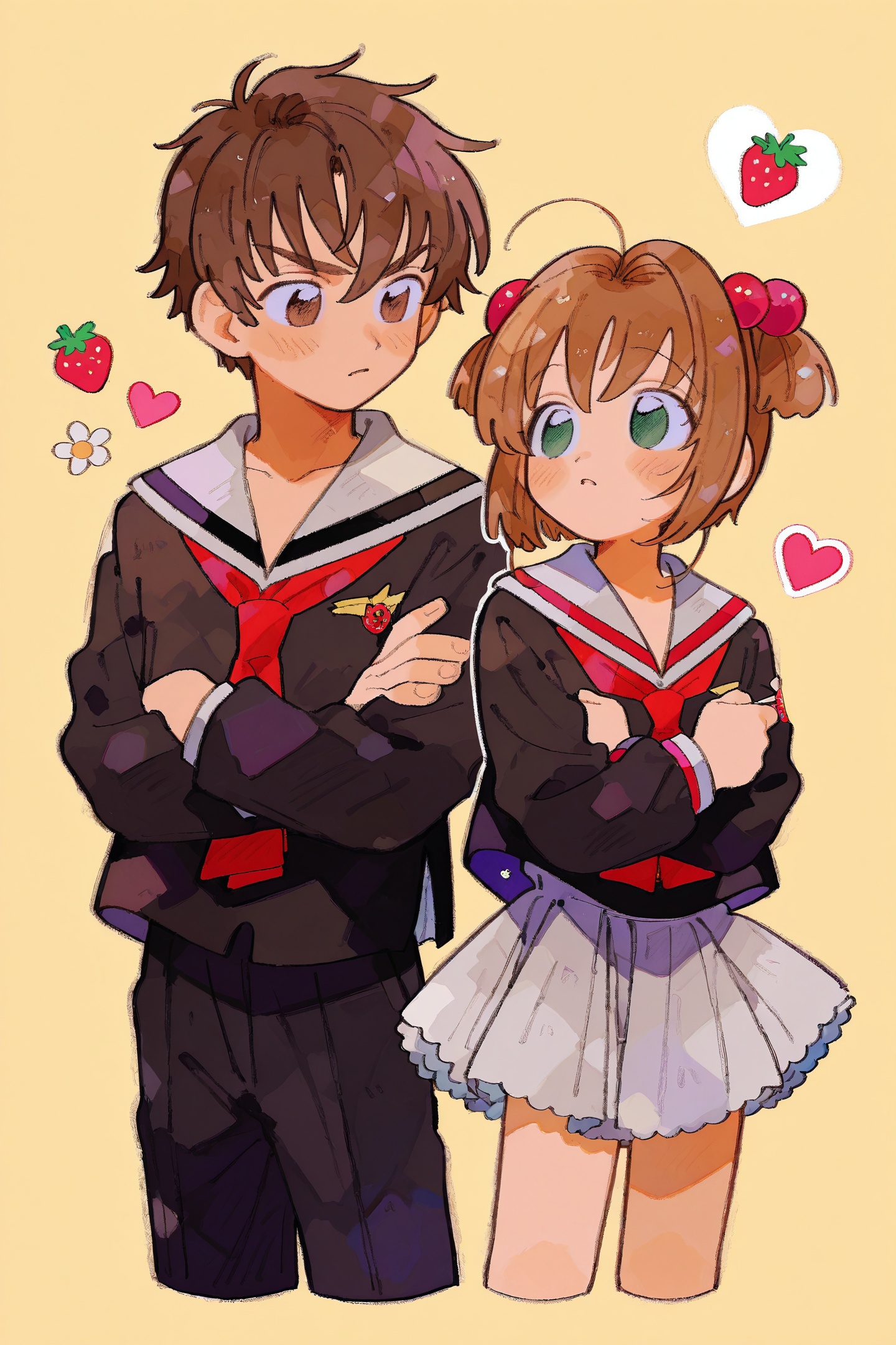 zettai22 Style,  1girl,  tomoeda elementary school uniform on Tensor.Art
