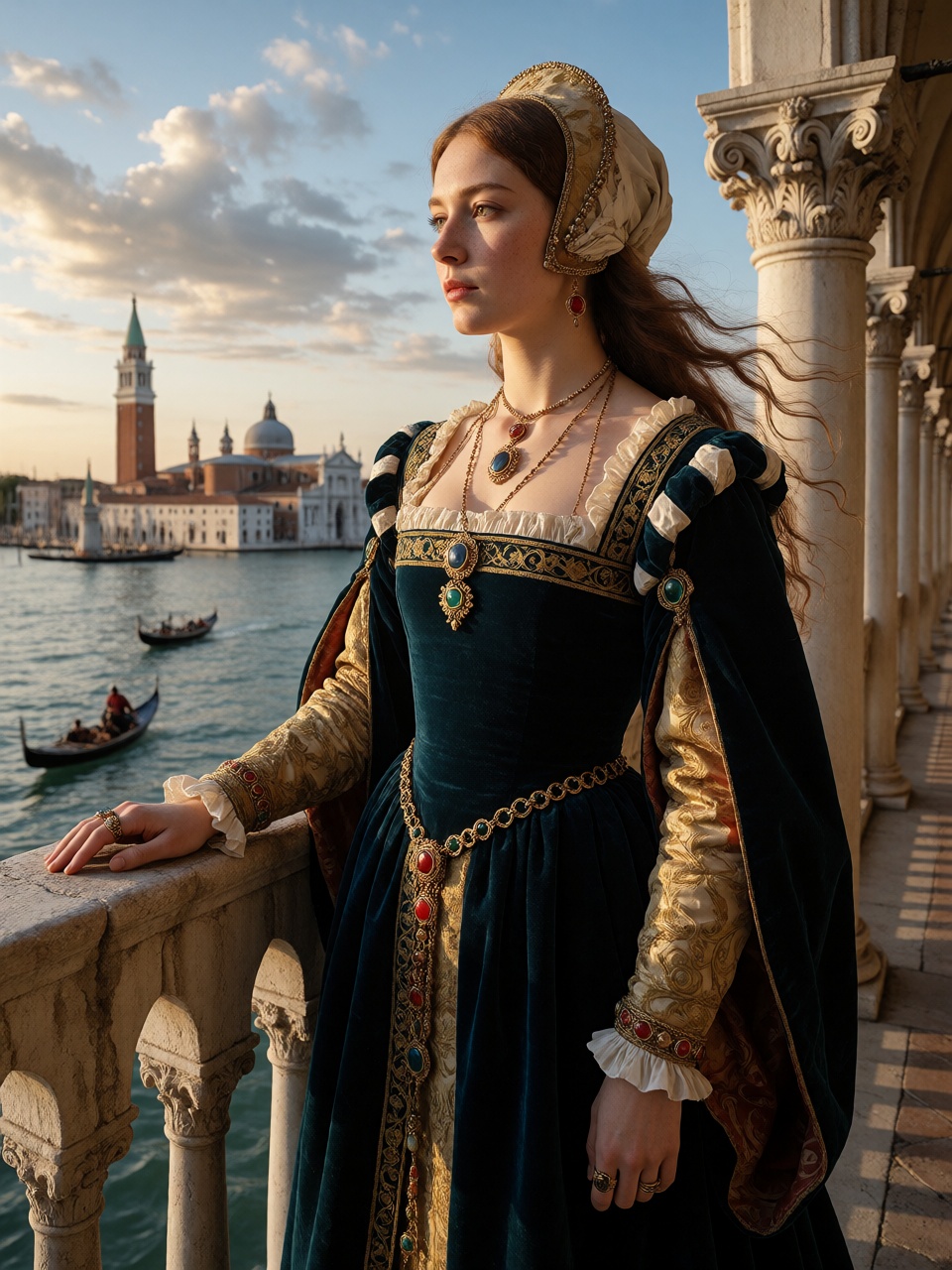 Ultra-high quality,  ultra-detailed,  extremely photorealistic 8K masterpiece. A young Venetian noblewoman on Tensor.Art