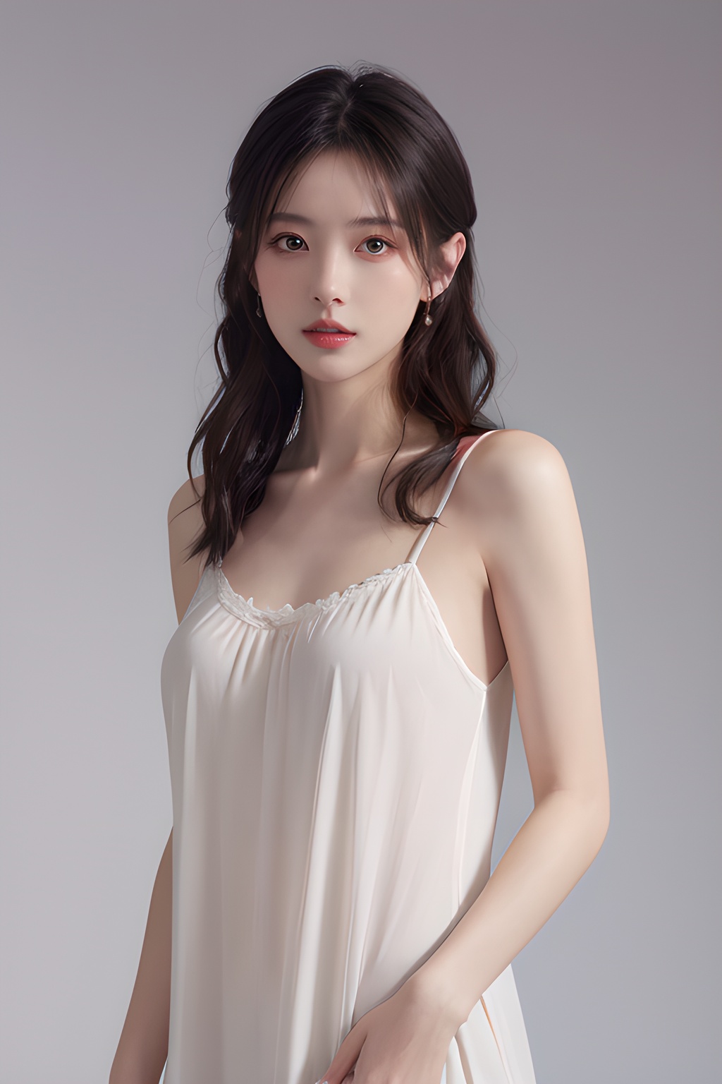 <lora:0810_08:0.7>,simple background,nightgown,, 1girl,realistic,masterpiece, best quality, photorealistic, HDR,detail