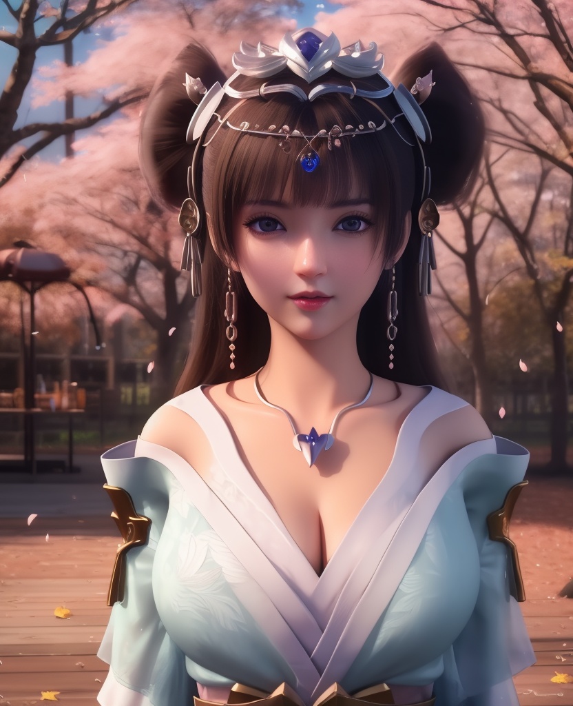 <lora:568-DA-星辰变-姜妍:0.8>(,1girl, ,best quality, ),looking at viewer,  ,ultra detailed 8k cg,ultra detailed background,ultra realistic 8k cg, ,masterpiece, (( , )),, ,science fiction,mole, ultra realistic 8k cg, ,    ,(,cherry blossoms, autumn leaves,perfect cherry blossom,   ), (cleavage),