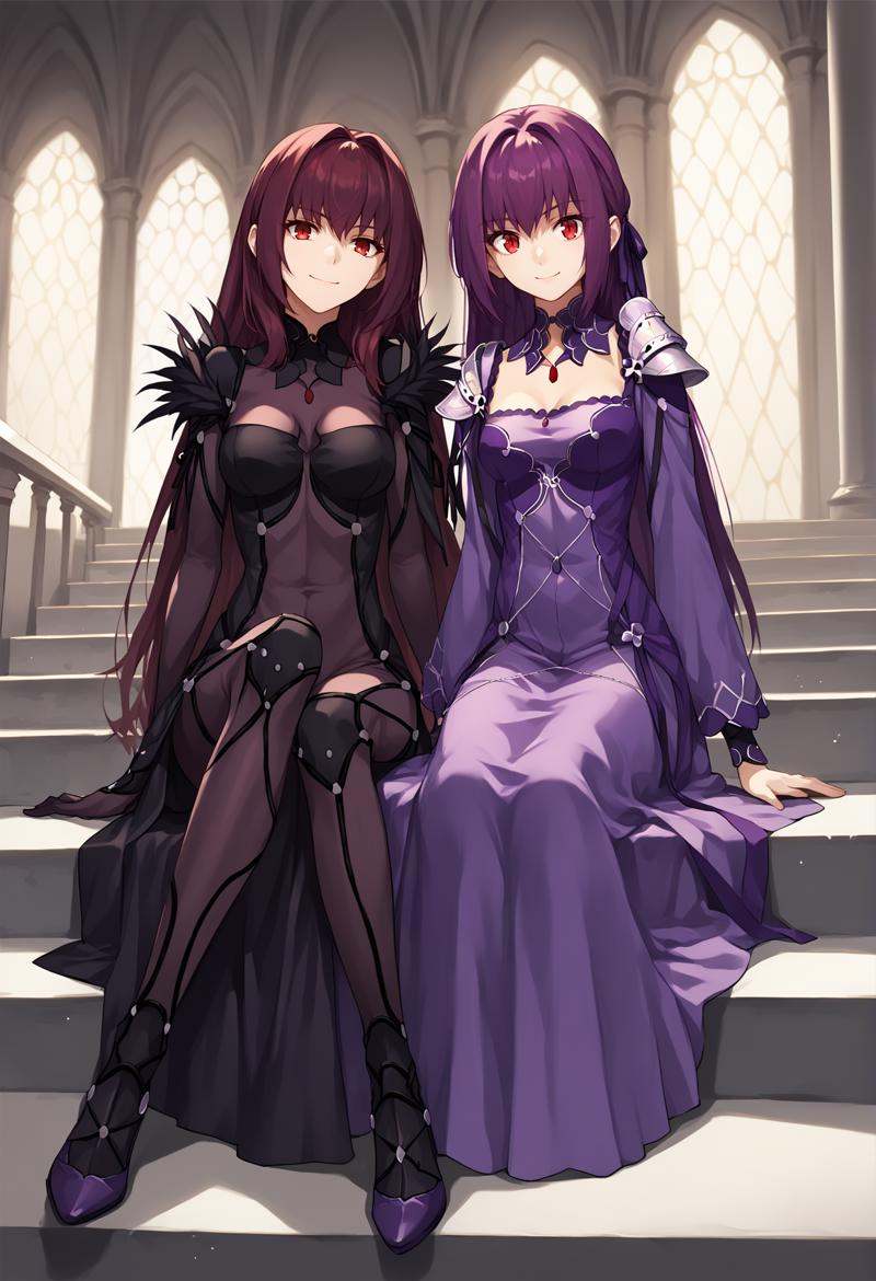 2girls,  long hair,  red hair on Tensor.Art